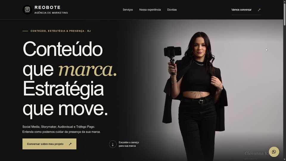 Reobote — Landing page e cartões de visita